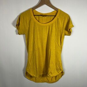 Calia by Carrie Underwood Top Women Medium Stripe Scoop Neck Short Sleeve Blouse